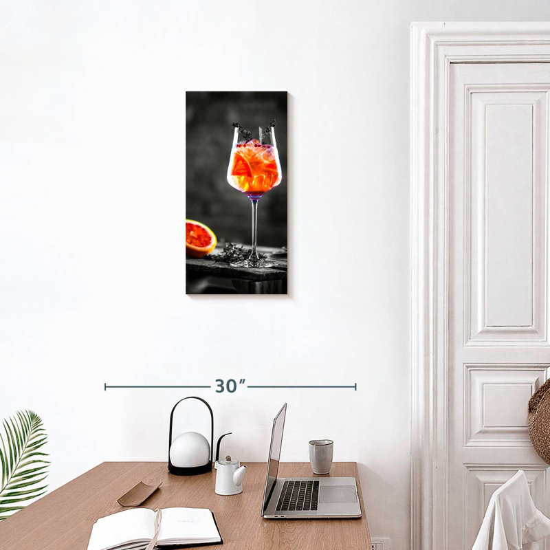 Pop orange cocktail, H 24 po x l 12 po