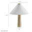 Lampe de table en travertin Cove avec abat-jour plissé en travertin