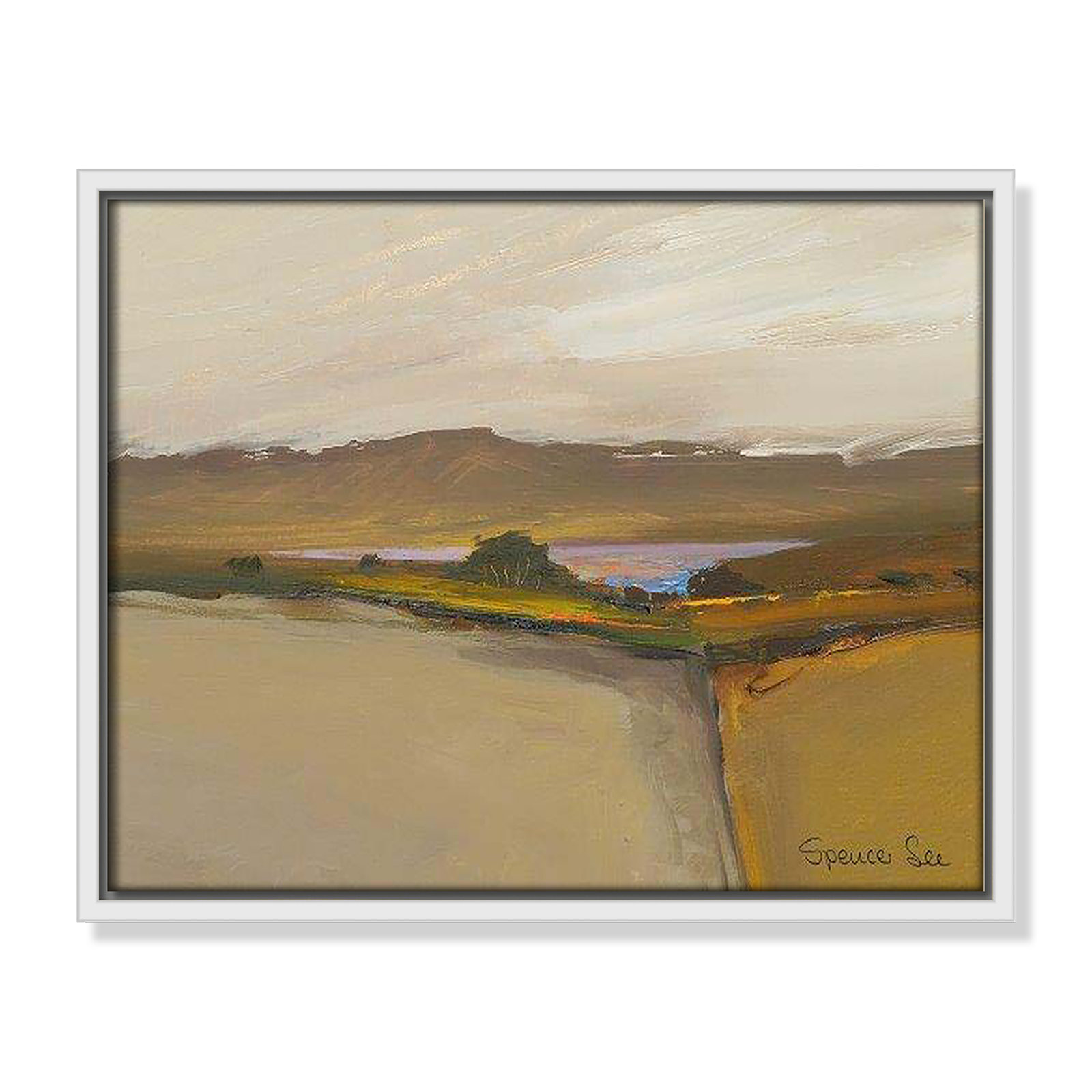 Heaven And Earth IV by Spencer Lee, 12.5'' H x 15.5'' W x 2'' D, White Framed
