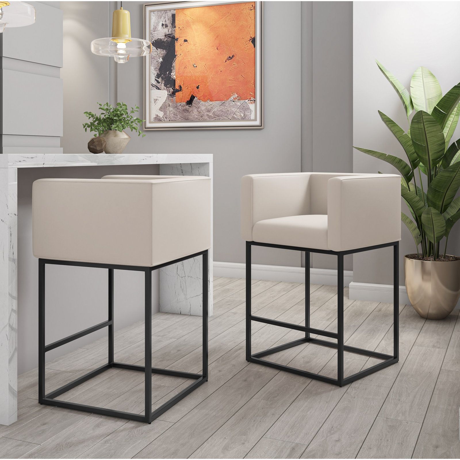 29" Bar Stool, Cream, Counter Stool (25" Seat Height)