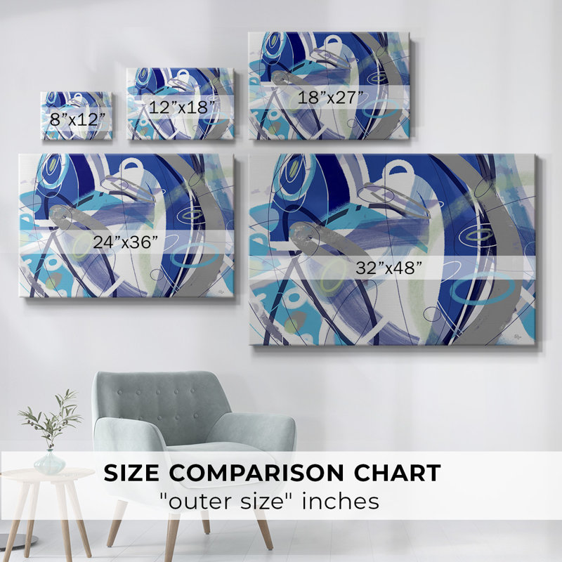 Toile tendue avec galerie Blue Flow, H 24 po x l 36 po