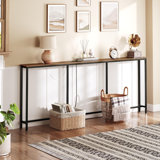 Rustic Console Table – Space-Saving Design, Power Strip Included, Ideal For Tight Spaces, Easy Assembly