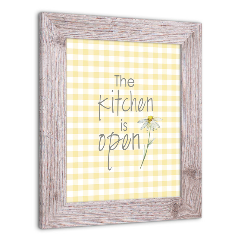 «Kitchen Is Open», reproduction encadrée, H 14 po x l 11 po x P 0,75 po