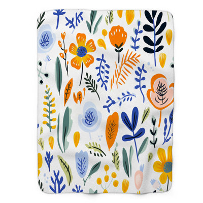 Fleurs intemporelles - couverture Sherpa de qualité supérieure 1 pièce WB_FL_100624_0013