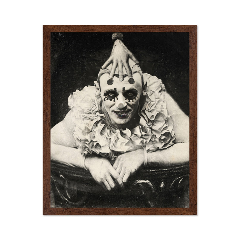 Clown de cirque, Affiche, H 08 po x l 10 po, Encadrement brun