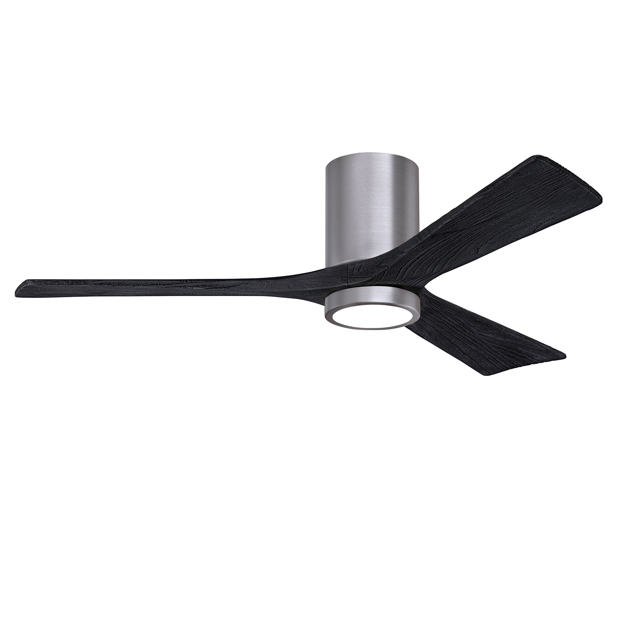 Olivier 3 Blade Ceiling Fan with LED Light Kit, Matte Black, Brushed Pewter, 52"