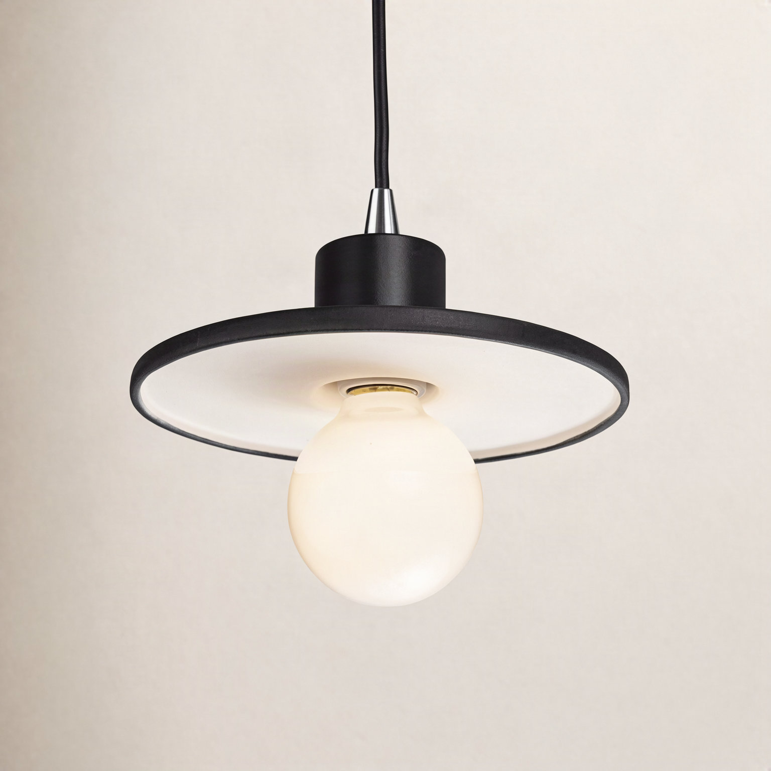 Marlena Dimmable Single Light Pendant, Gloss White, Polished Chrome