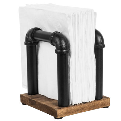 Porte-serviettes en bois et métal