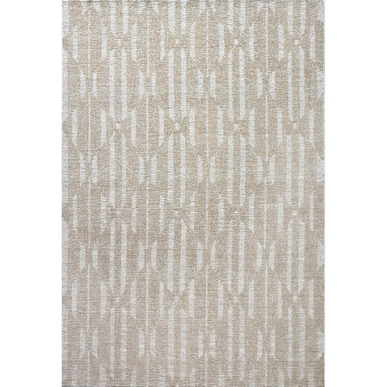Hazen Hand Tufted Wool Geometric Area Rug in Brown