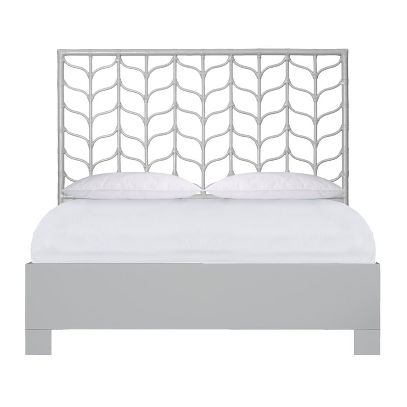 Ivy Twin Platform Bed, Citrus Orange, Queen, Light Gray