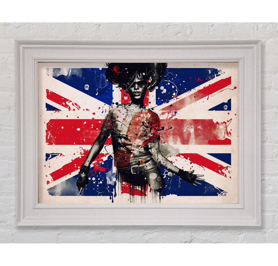 Union Jack Woman Gerahmter Druck