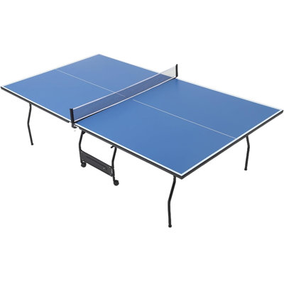 Table de tennis de table pliante 9 pi, table de ping-pong intérieure roulante avec roulettes verrouillables, table d'entraînement pleine grandeur