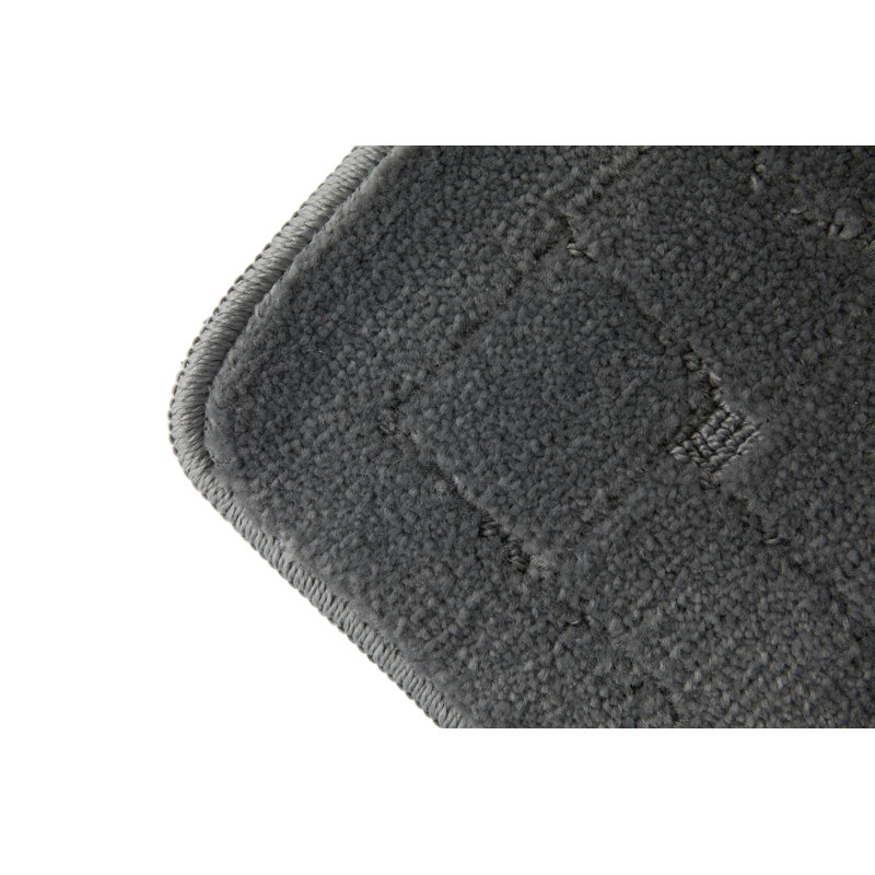 Aniss Non-Slip Bath Rug and Contour Mat, Silver
