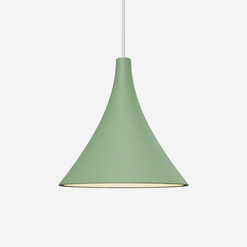 Gota Pendant Light, Sage, White, 14" H x 9.84" W x 9.84" D