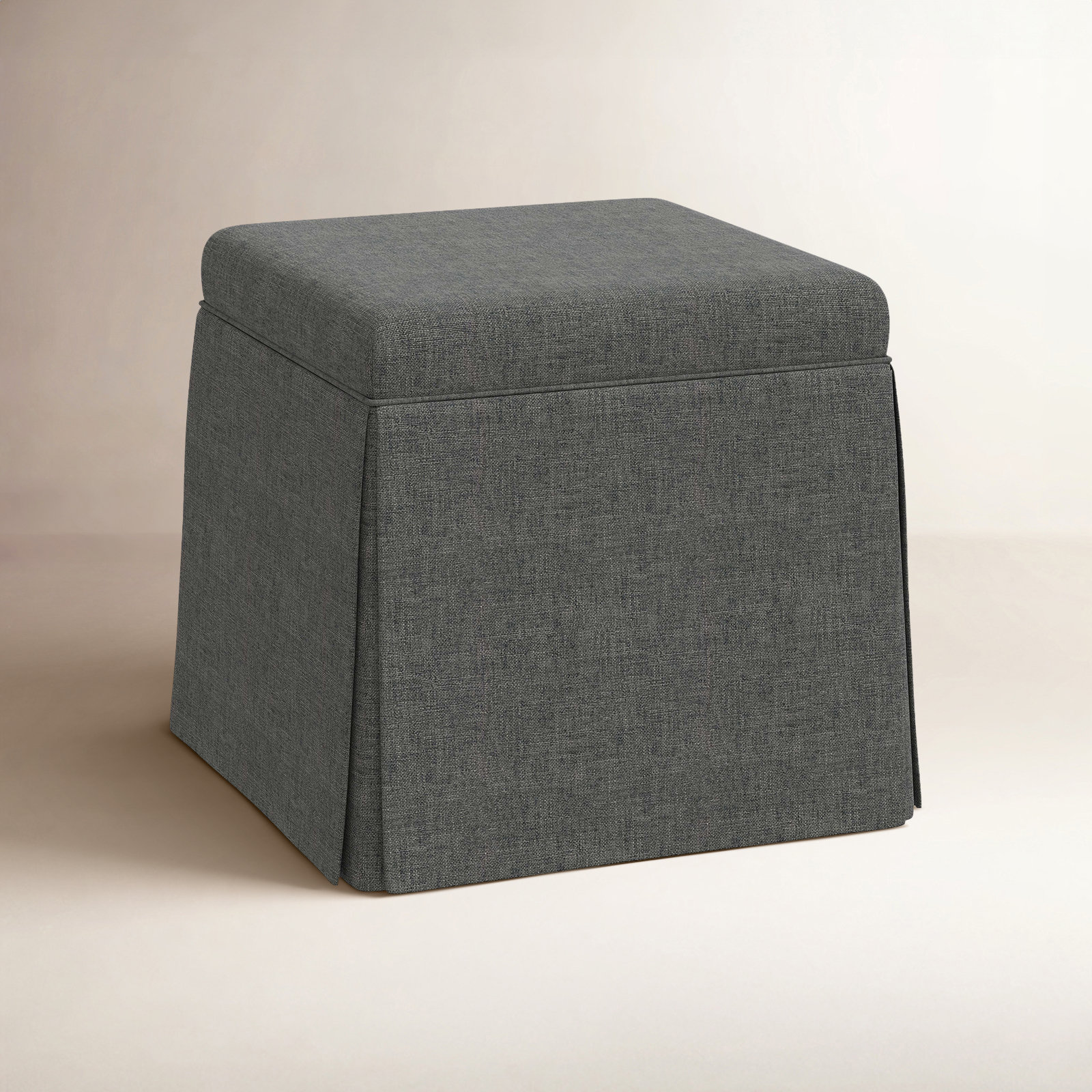 Bash 20" Ottoman, Dark Gray Polyester Blend