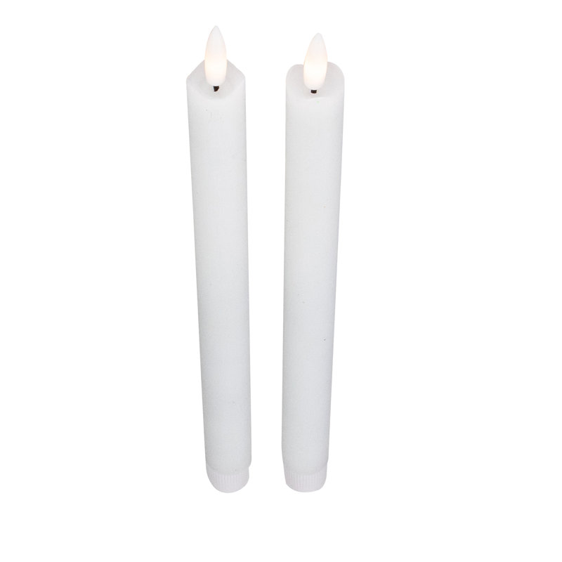 Bougies de Noël effilées sans flamme à DEL 11 po, Blanc