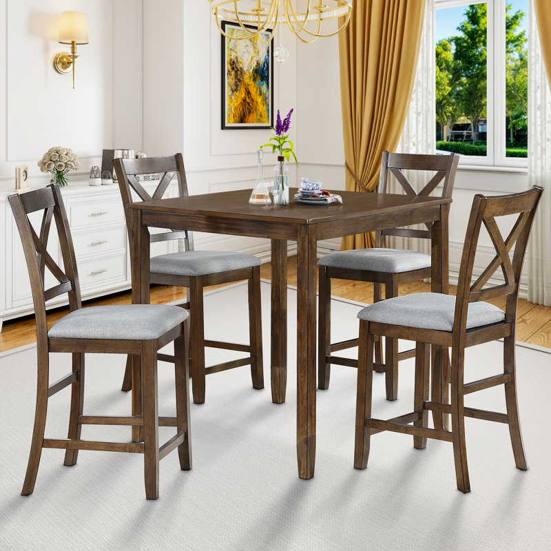 4 - Person Counter Height Dining Set, Walnut