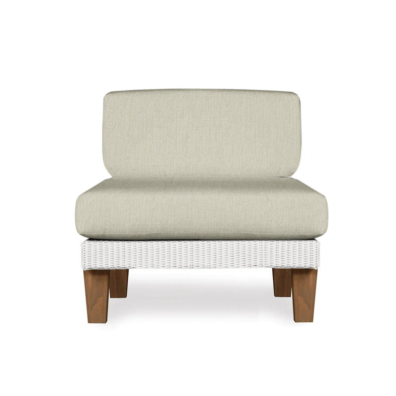 Catalina Outdoor Teak Lounge Chair, Demo Oatmeal, White