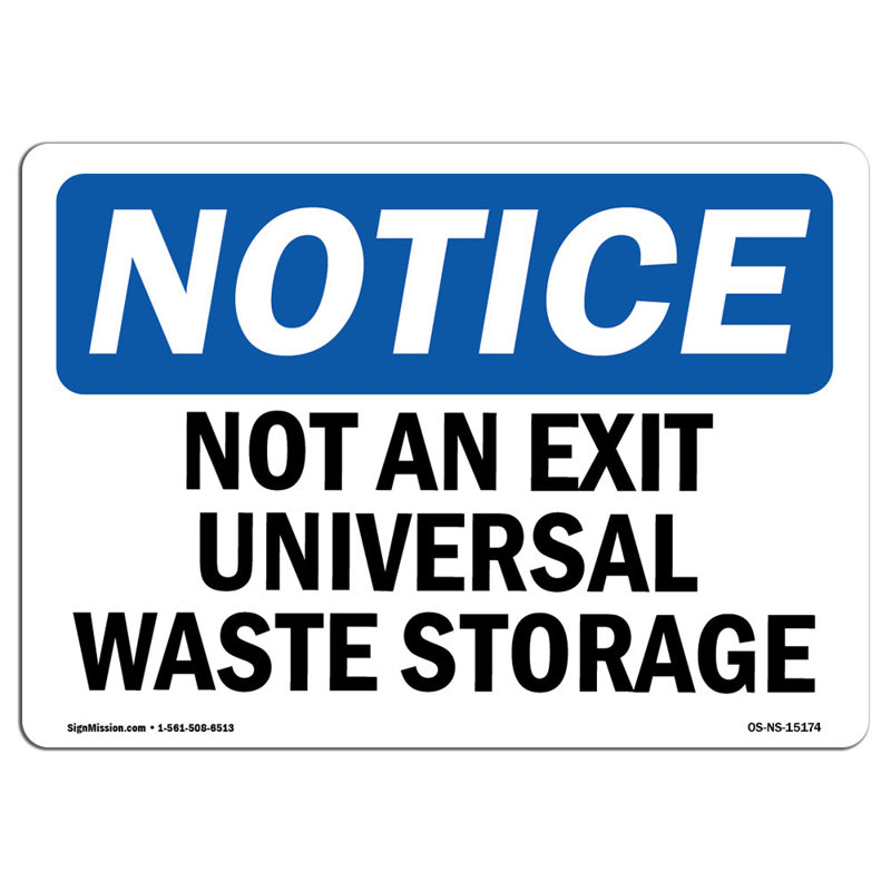 Panneau de rangement pour déchets Not an Exit Universal