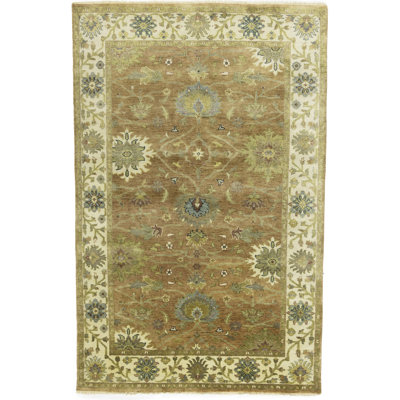 Light Rust Floral Handmade 5x8 Osh Chobi Oriental Area Rug