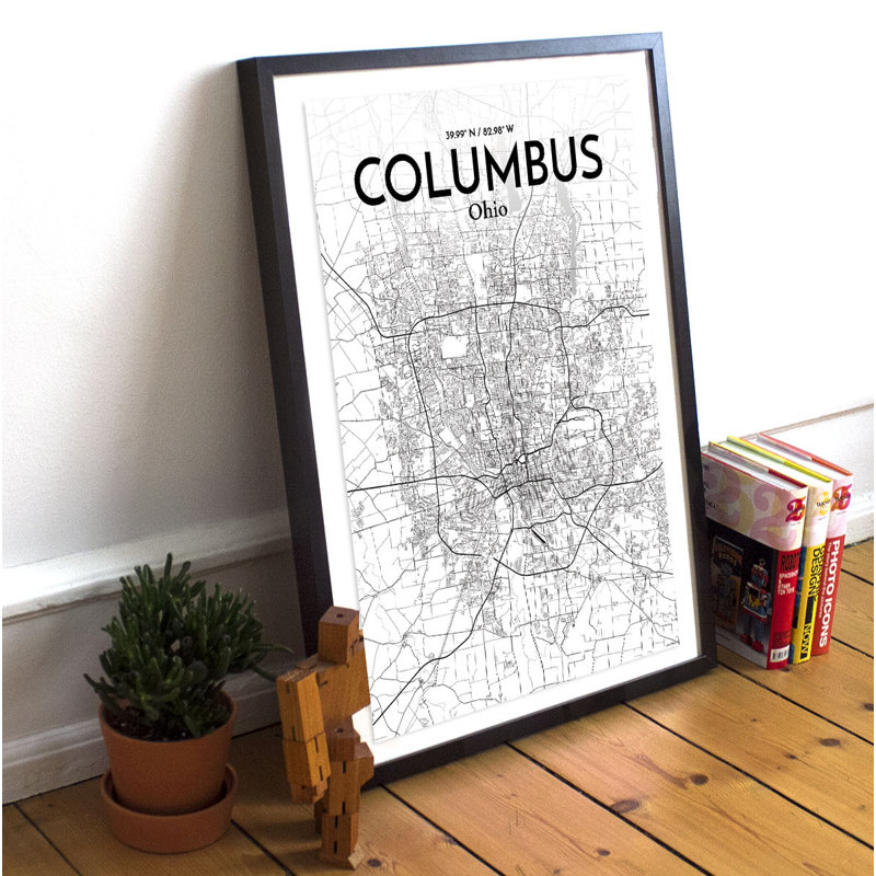 Columbus City Map - Unframed Print, 20" H x 16" W