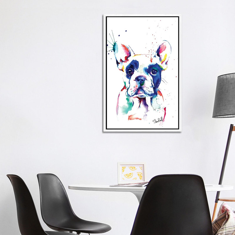 Frenchie I by Weekday Best - Painting on Canvas, 101.6 cm H x 66.04 cm W, White Framed