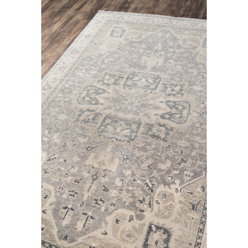Momeni Banaras Wool Hand Knotted Grey Area Rug 2' X 3', Rectangle 8'6" x 11'6"