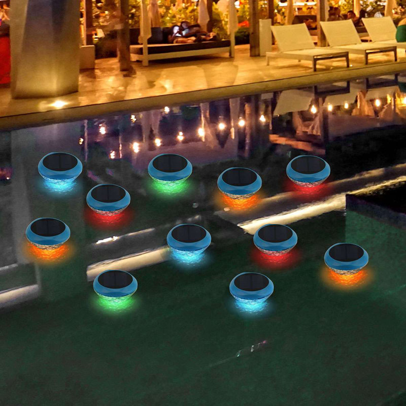 Blue Solar Powered LED Color Changing Floating Pool Light