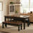 55" Farmhouse Kitchen Table With 2 Benches, 3-piece Wooden Dining Table Set-640226524