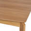 Table de salle à manger, bois d'hévéa avec placage de noyer, finition Mid-Century, chêne naturel