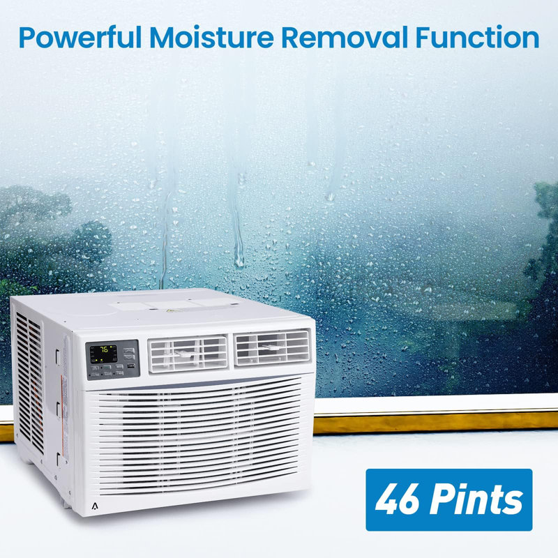 Energy Efficient Window Air Conditioner with Quiet Operation, Remote Control, LED Display, 3 Cooling & Fan Speeds, 24H Timer & Auto Restart for Easy Install, 8,000 BTU (Without WiFi)