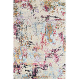 Hand Knotted Area Rug in Silver And Lilac
