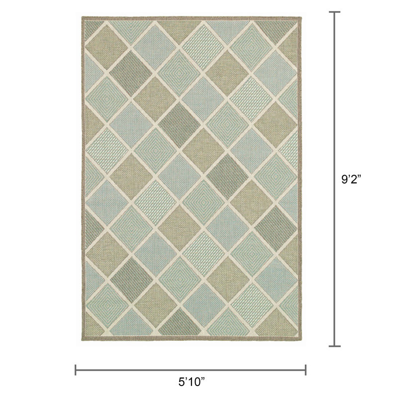 Whittier Geometric Multicolor Indoor Outdoor Area Rug, Rectangle 5'10" x 9'2"