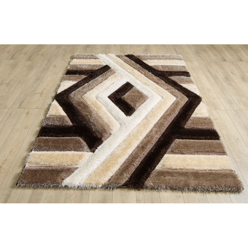 Feya Abstract Shag Area Rug, Rectangle 120 x 170cm