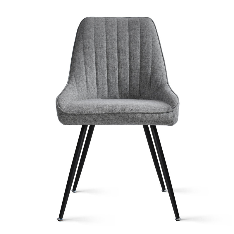 Upholstered Dining Chair with Padded Back, Gray
