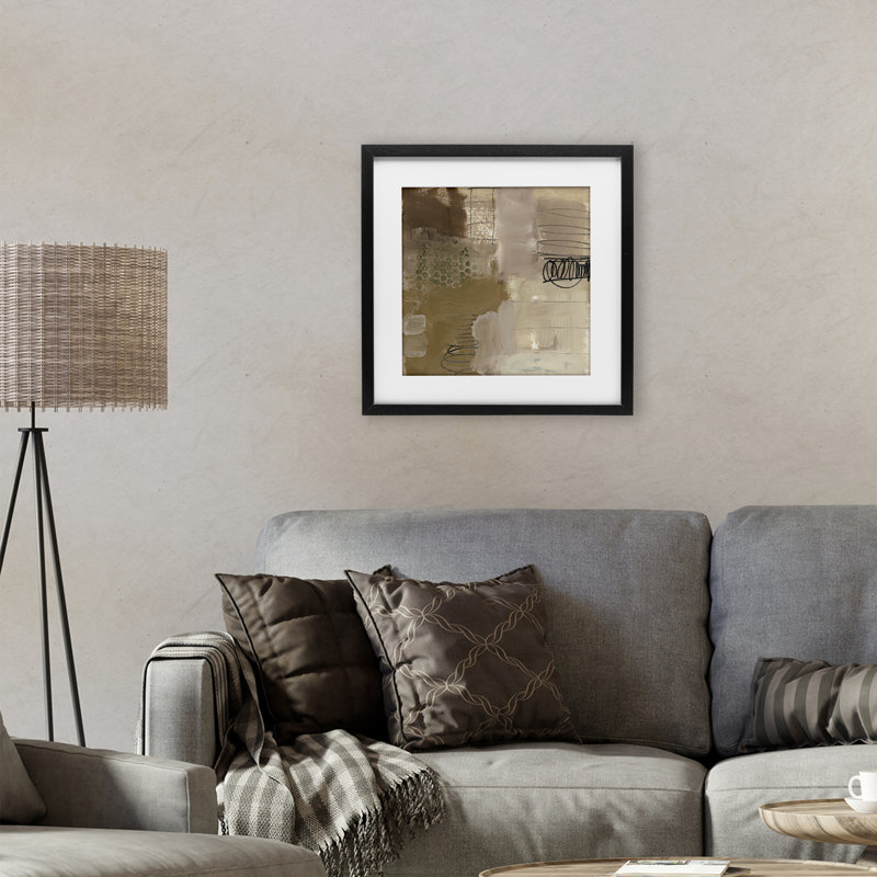 «Indulged Homage Composition», reproduction d'art sous verre encadrée par Brent Baker, H 16 po x l 16 po, Cadre noir minuit