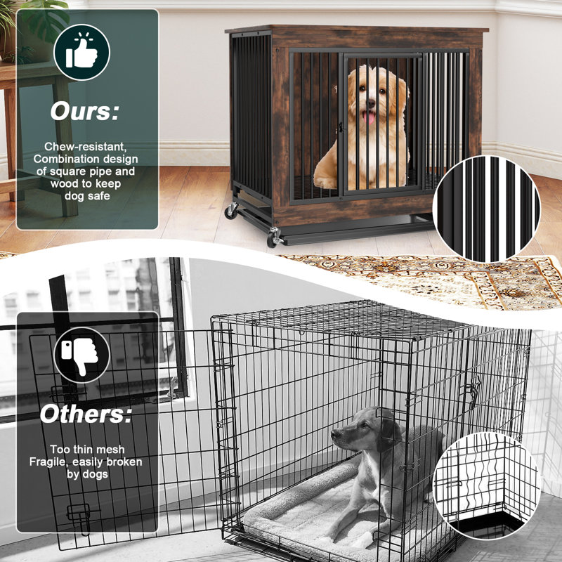 Cage pour chien avec deux portes - chenil avec plateau et plateau amovibles
