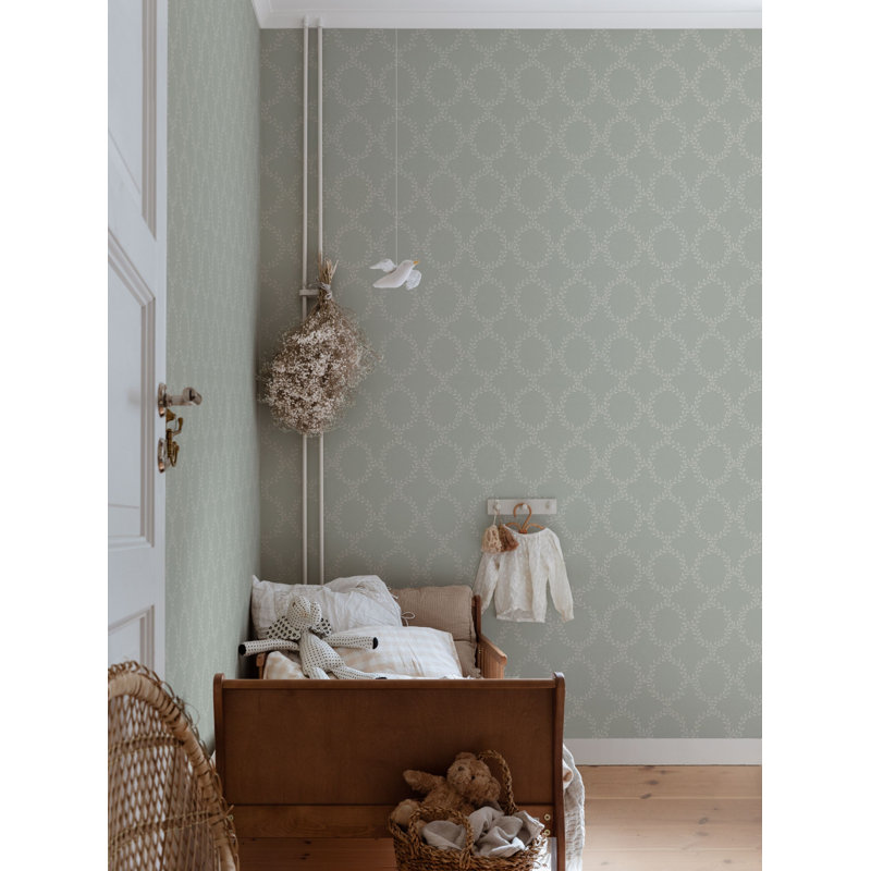 Villa Dalaro 2 Geometric Wallpaper Roll by Hanna Wendelboo-Hansson, Sage Green