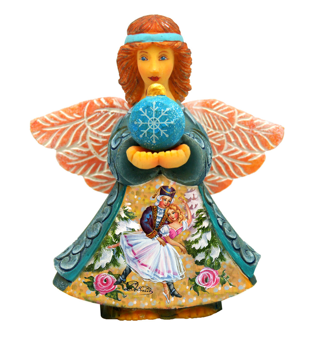 Christmas Keepsake Nutcracker Angel with a Ball Hanging Figurine Ornament The Holiday Aisle®