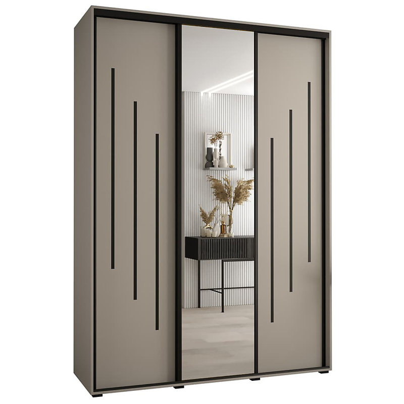 Berthia 3 Door Manufactured Wood Wardrobe