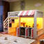 Lits avec rangement, lit mezzanine simple en bois MDF, cabane de jeu moderne pour enfants