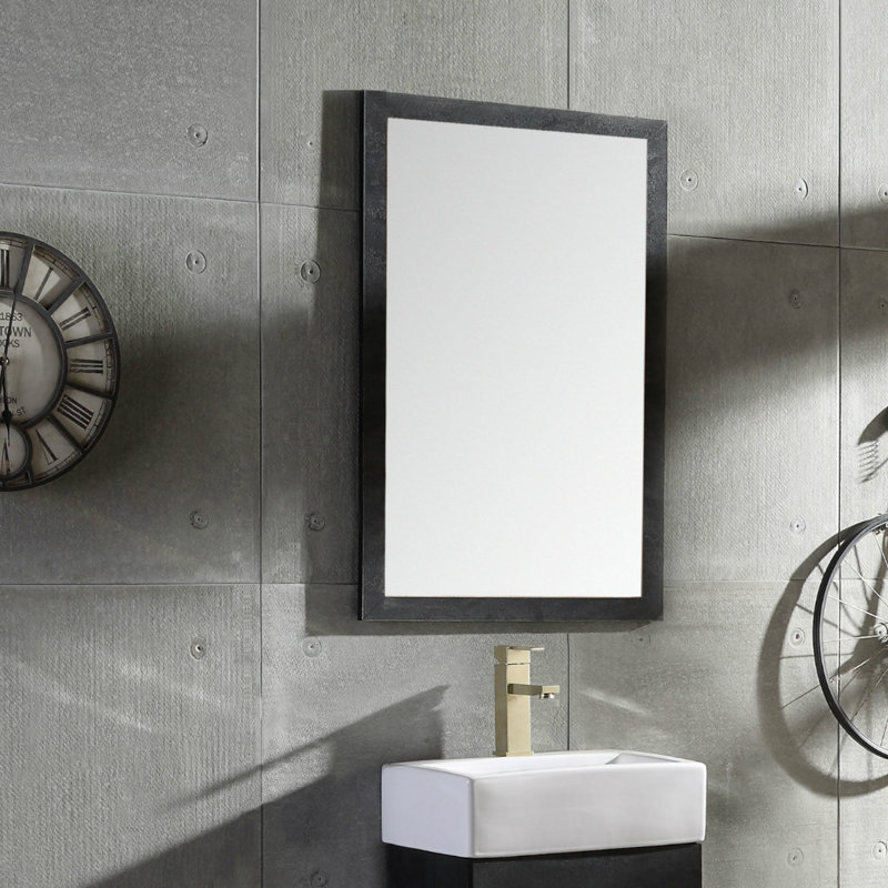 Miroir de salle de bain/meuble-lavabo Ayza, Marbre noir, H 33,2 po x l 21,66 po