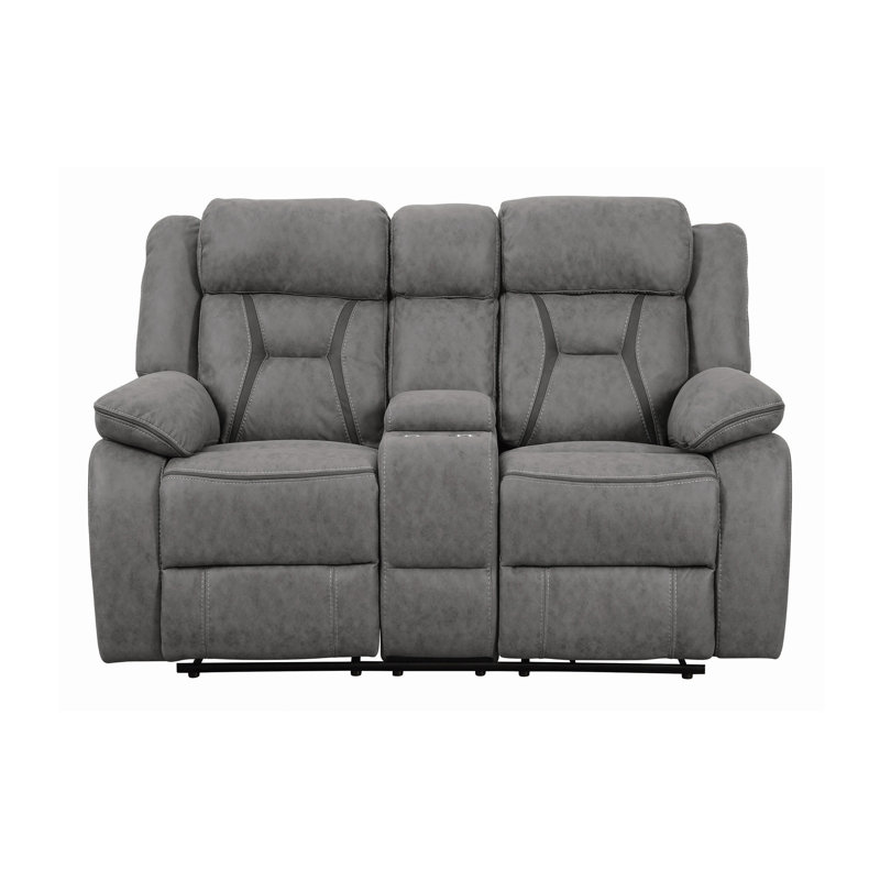 Ensemble de salon inclinable 2 pièces Ilkest, Mélange de polyester gris