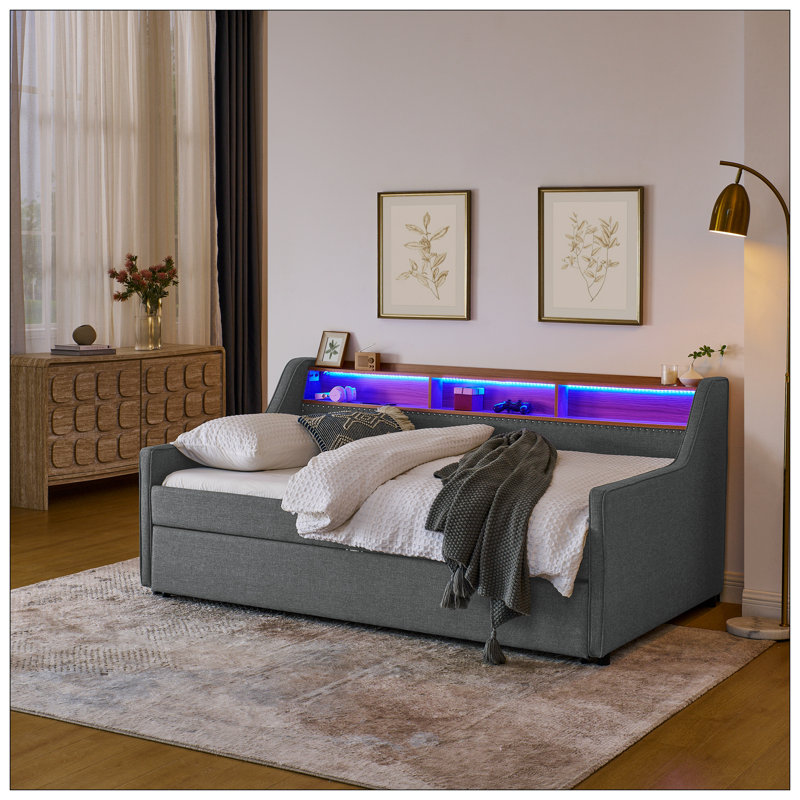 Lit pour chambre à coucher, Gris