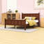 Lit plateforme en bois avec tête de lit, pied de lit et pieds centraux-512968581-512968583
