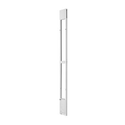 Porte pour chien pour porte coulissante en verre, hauteur réglable 75 7/8 po à 80 11/16 po, cadre en alliage d'aluminium avec rabat et charnière rotative, conception à serrure, pour chiens de petite taille, portes pour animaux de compagnie en verre coulissant pour locataires