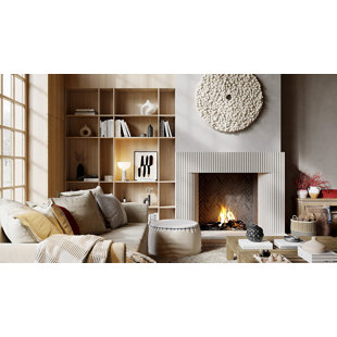 Reeded Cast Stone Fireplace Surround