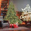 Arbre de Noël 5 pieds pleine forme avec 350 lumières UL, branches mixtes en PVC PE, 1129 pointes, base large, structure à charnières, support en métal stable-1932308981