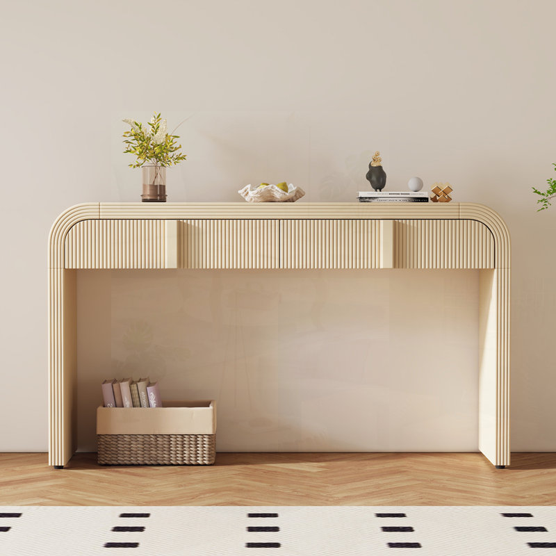 Console l 54,9 "avec 2 tiroirs, Crème abricot