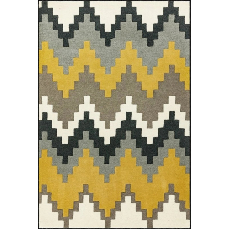 Mixed Color Pixel Cross Geometric Patterned Decorative Carpet, Rectangle 3'4" x 5'